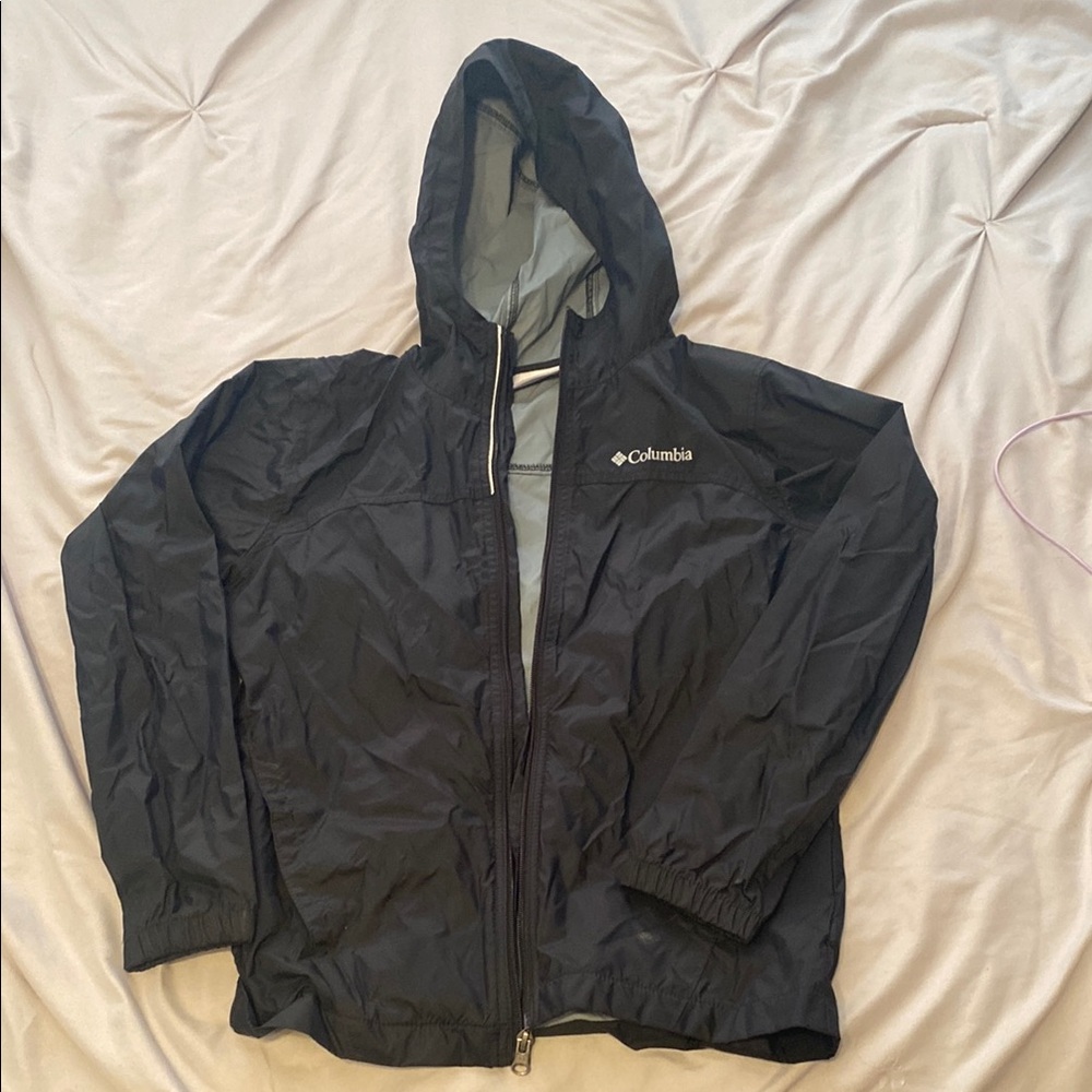 Columbia Black Hooded Rain Jacket